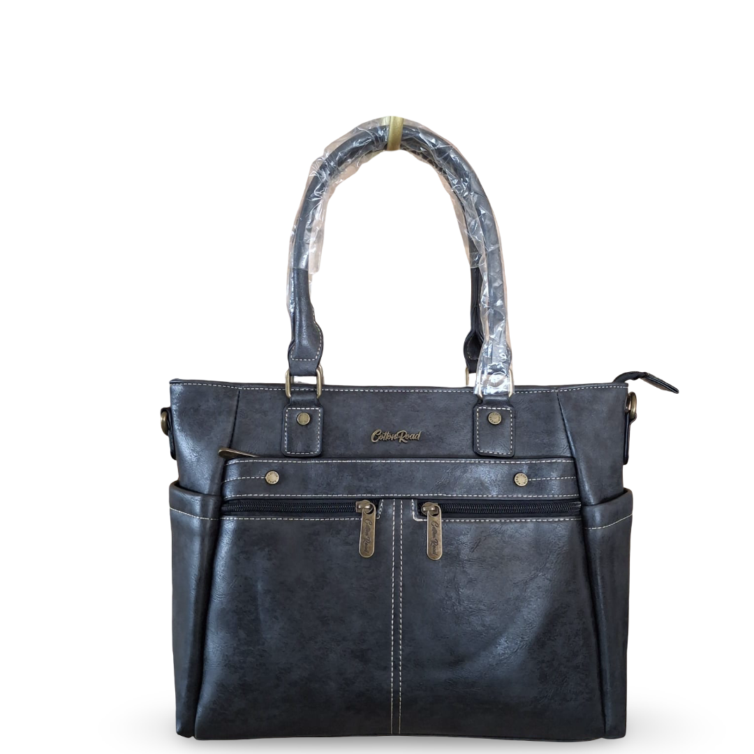 Charcoal Cotton road with front double zip