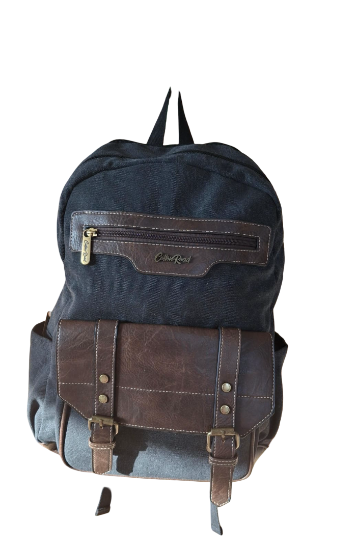 Cotton road branded black backpack