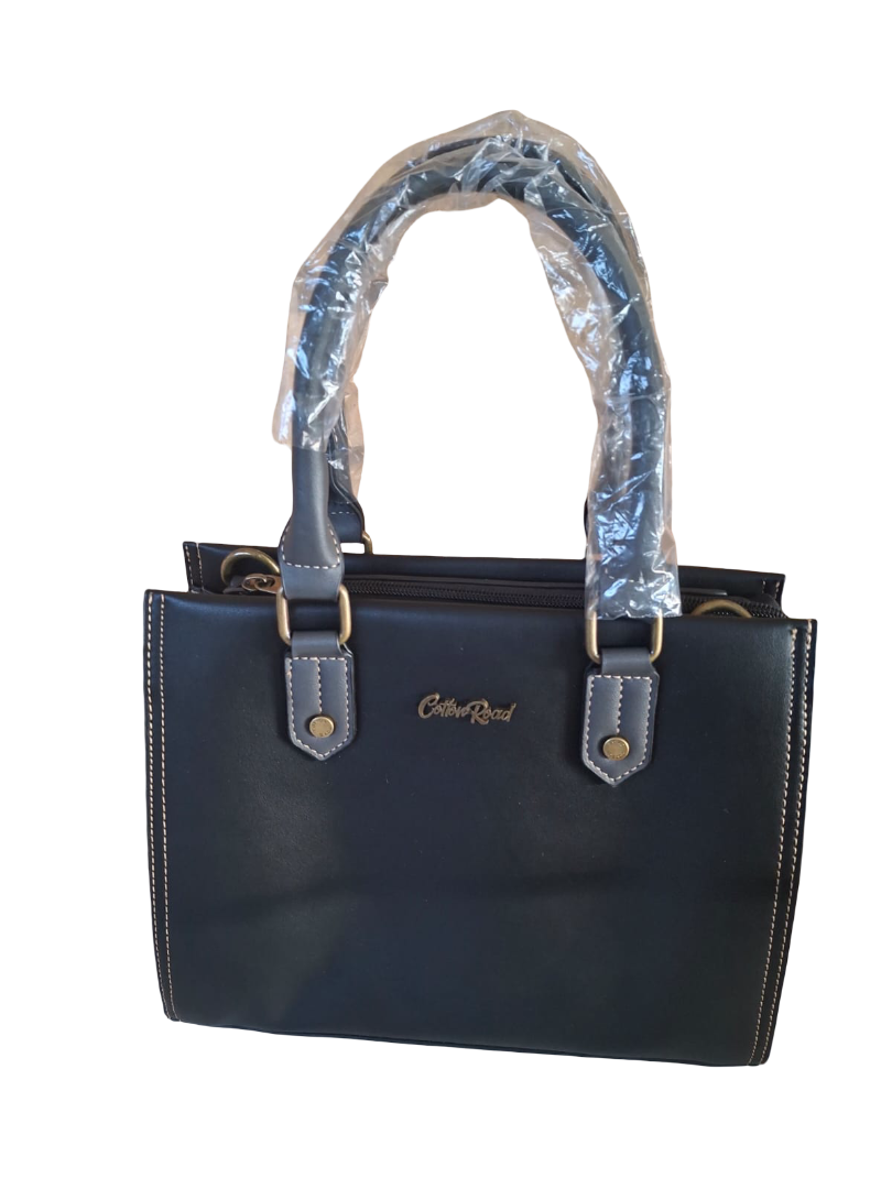 Black cotton road ladies handbag
