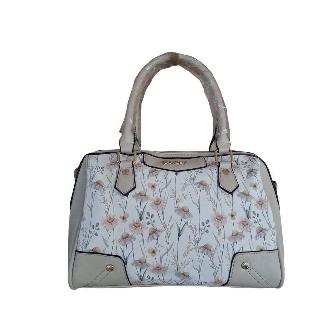 Beige floral cotton road