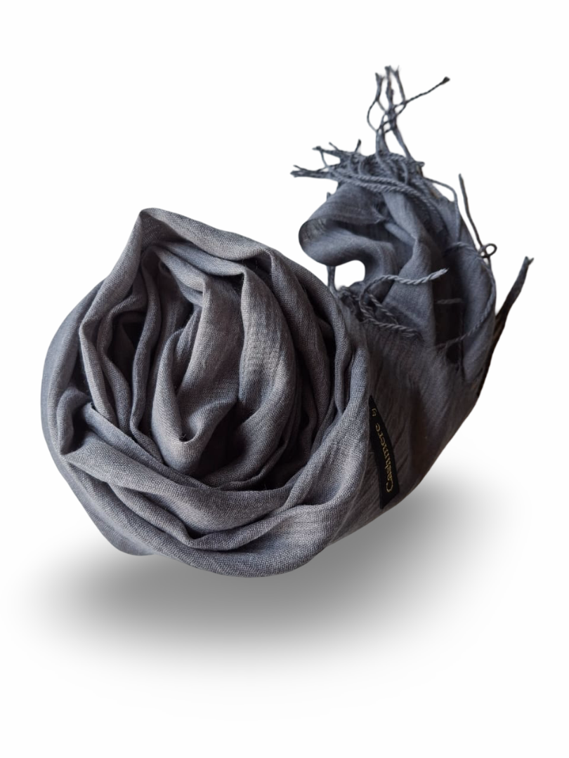 Cashmere scarf cotton road grey