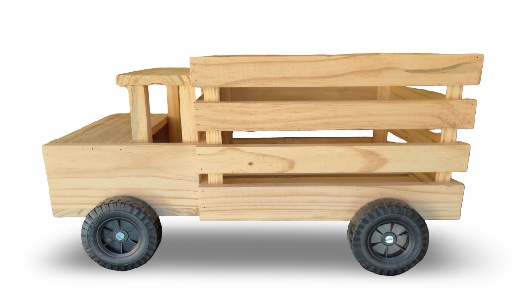 Toy wooden storage truck